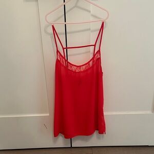 Divided Bright Red Lace-Trim Camisole
